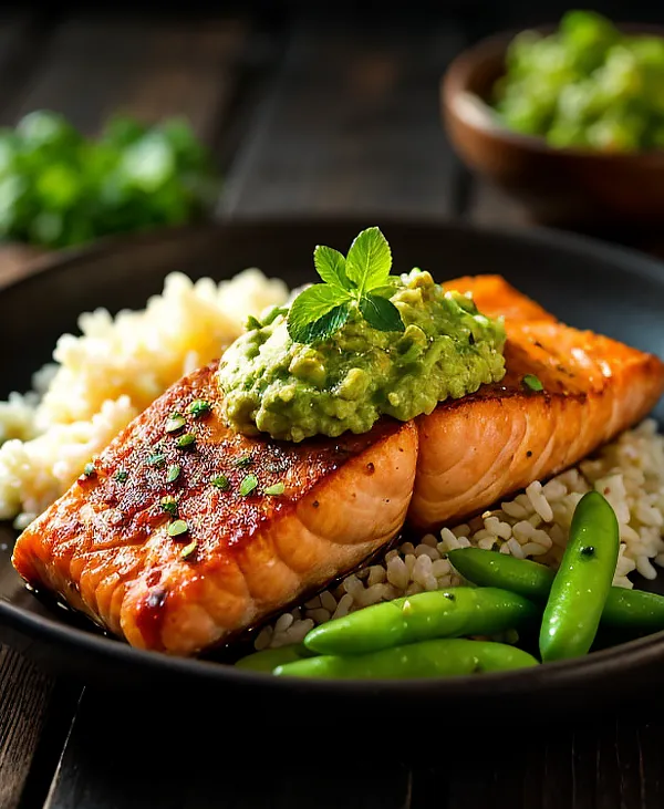 FRIED SALMON <br> SALAD RICE
